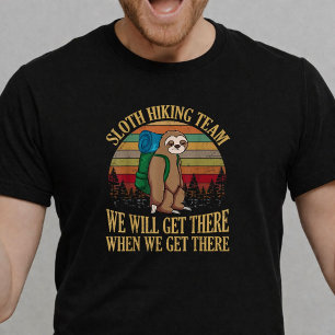 Camiseta Equipe de Trilha de Preguiça Engraçado Vintage Tri