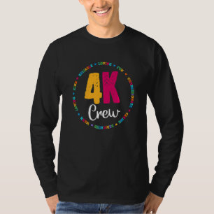 Camiseta Equipe de Tripulação de 4k Professora Kindergarten