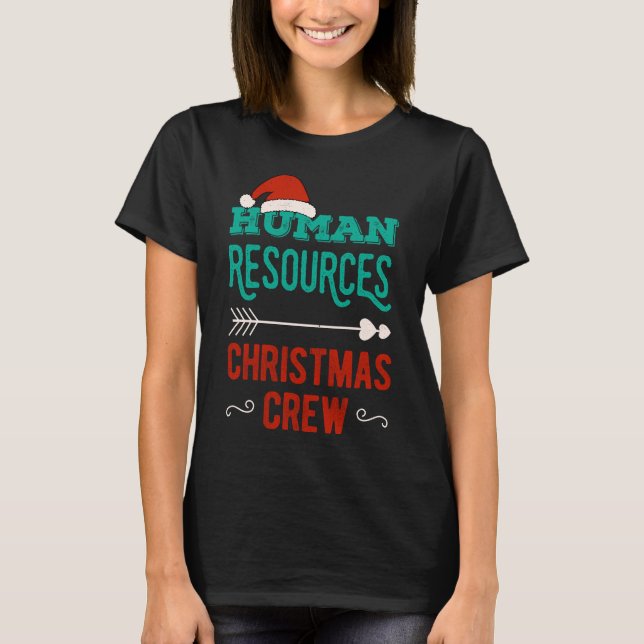 Camiseta Equipe de Tripulação de Natal de Recursos Humanos  (Frente)
