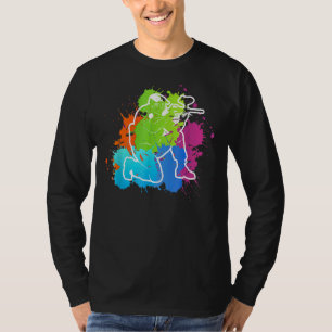 Camiseta Equipe de Tripulação do Jogador de Paintball