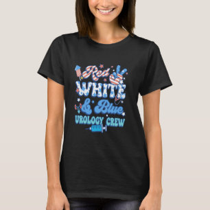 Camiseta Equipe de Urologia Vermelho Branco e Azul Groovy E