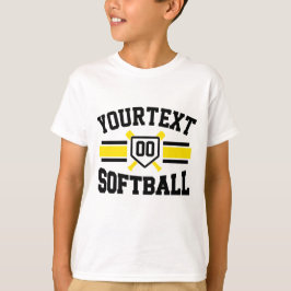 Camiseta Equipe de Varsity do Softball Player de NOME DE AD