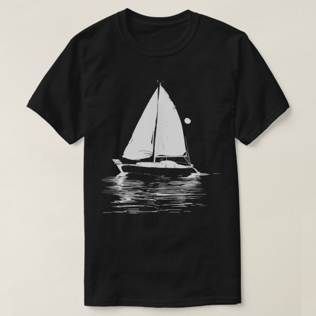 Camiseta Equipe de vela gráfica do veleiro (Frente do Design)