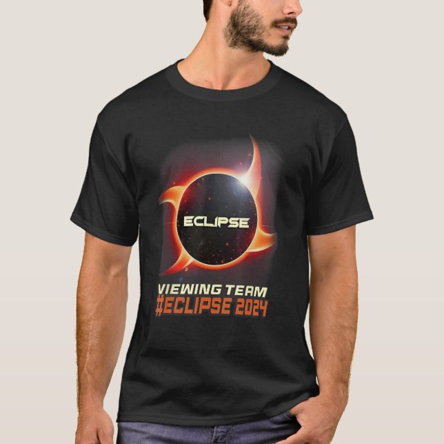 Camiseta Equipe de Visualização do Eclipse Solar Total de N (Frente)