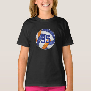 Camiseta equipe de vôlei de laranja azul seu nome jersey n