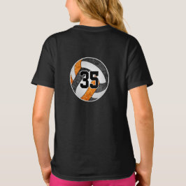 Camiseta equipe de vôlei de laranja preto com nome jersey n