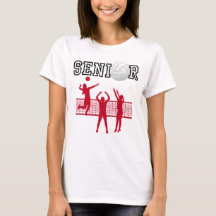 Camiseta Equipe de Volei Feminino Sénior com Silhueta Verme