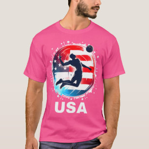 Camiseta Equipe De Voleibol Dos Estados Unidos Bandeira Ame