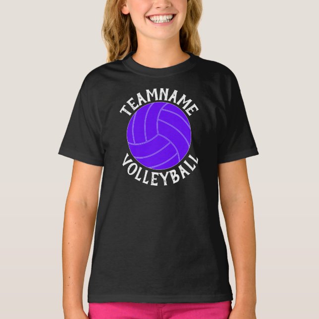 Camiseta Equipe de Voleibol Roxo, Jogador e Número De Rapar (Frente)