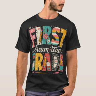 Camiseta Equipe divertida da primeira série, crianças, prof