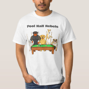 Camiseta Equipe Divertida de Bilhar do Cão Rebeldes da Sala