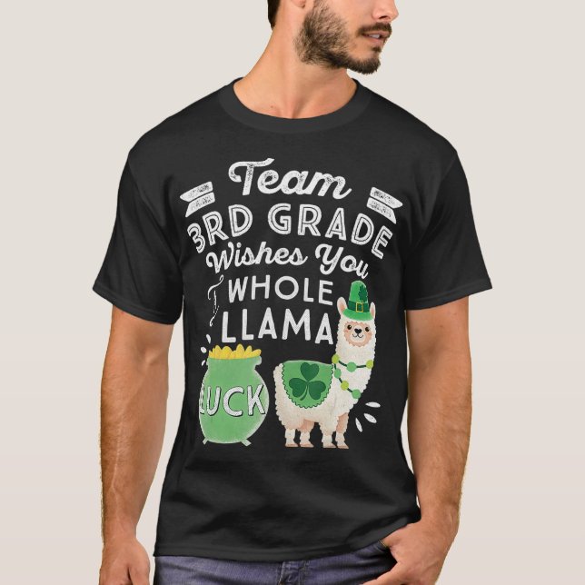 Camiseta Equipe do 3º ano Llama Luck Rua Patrick Day Thi (Frente)