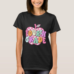 Camiseta Equipe do 4º ano linda time rosa maçã volta às aul