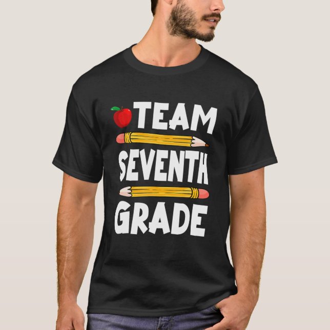 Camiseta Equipe do 7º ano do 7 de volta à escola para o bo (Frente)