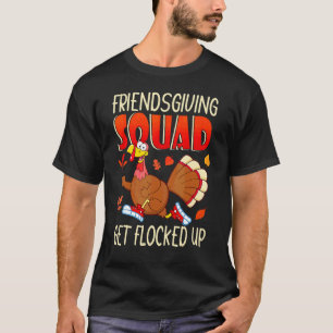 Camiseta Equipe do Dia de Ação de Graças dos Amigos Fica Re