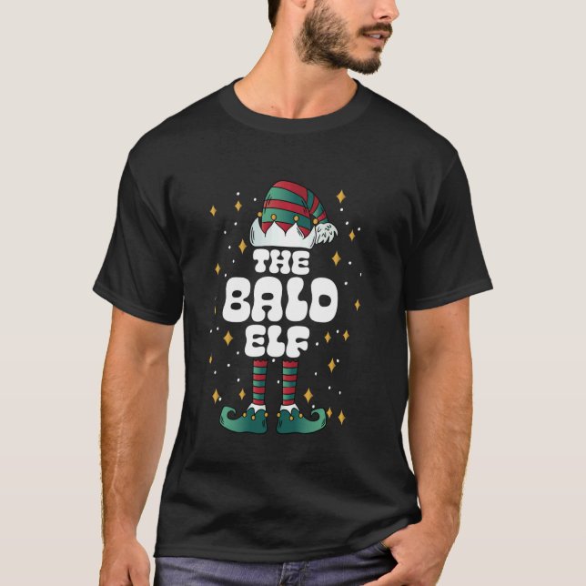 Camiseta Equipe do Elf Bald Xmas Grupo de Natal Matando Fam (Frente)