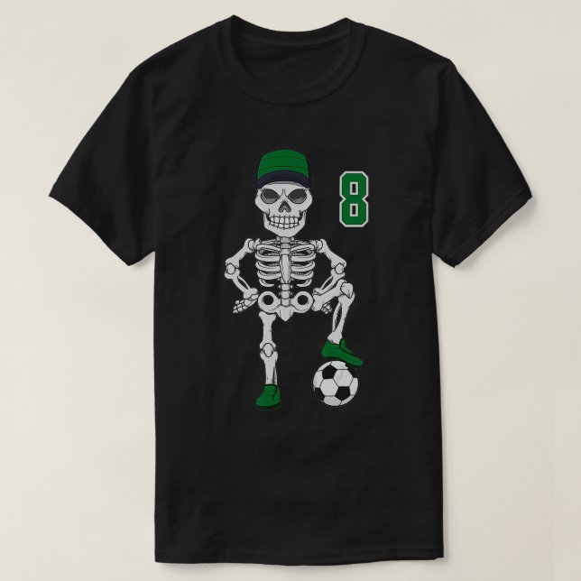 Camiseta Equipe do Esqueleto Número 8 (Frente do Design)