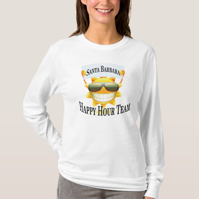 Camiseta Equipe do happy hour de Santa Barbara (Frente)