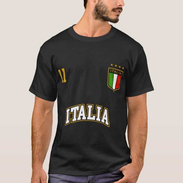 Camiseta Equipe do Italia nº 11 Futebol italiano bandeira (Frente)