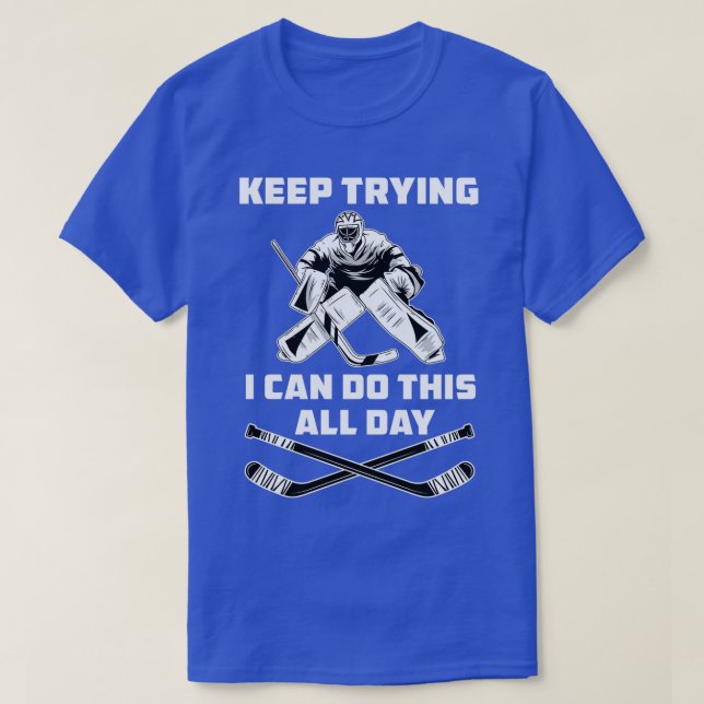 Camiseta Equipe do Jogador do Ice Hockey Goalie Funny Keepe (Frente do Design)