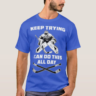 Camiseta Equipe do Jogador do Ice Hockey Goalie Funny Keepe