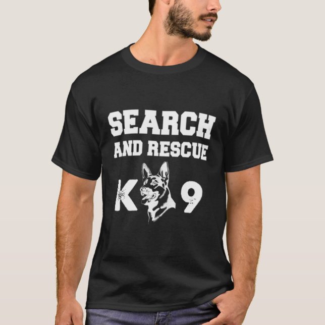 Camiseta Equipe do K9 Thin Orange Line Search Rescut Sar K- (Frente)