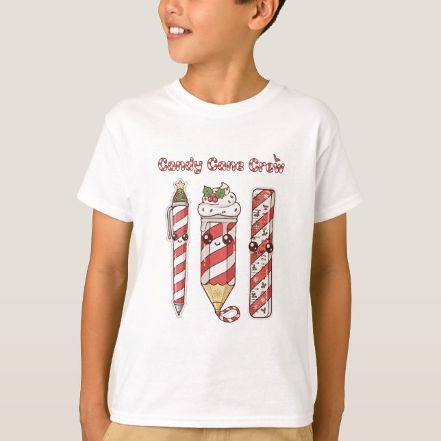Camiseta Equipe do Kawaii Candy Cane | Escola de Natal Fofa (Frente)