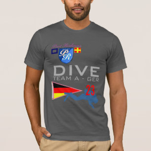 Camiseta Equipe do mergulho uma bandeira de mergulho númer