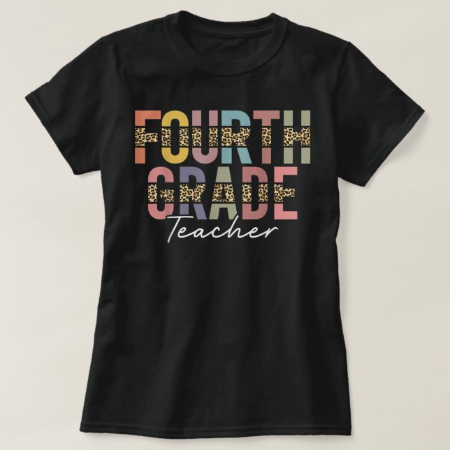 Camiseta Equipe do Professor Leopard do 4º ano (Frente do Design)