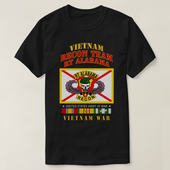Camiseta Equipe do Recon RT Alabama, Vietnamita VN SVC (Frente do Design)