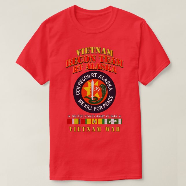 Camiseta Equipe do Recon RT Alaska Vietnamita VN SVC (Frente do Design)