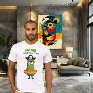 Camiseta Equipe do Tempo de Lanche do Cactus Pirata Engraça