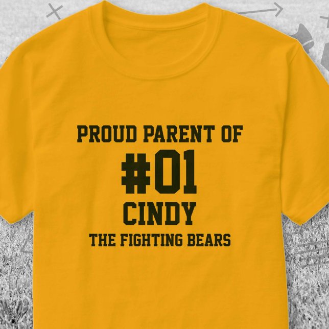 Camiseta Equipe Dourada do Marinho Baseball (Navy and Gold Baseball Proud Parent of T-Shirt. Celebrate your high school or college athlete.)