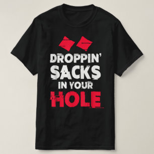 Camiseta Equipe Engraçada Da Cornhole Lança Sacks No Seu Bu