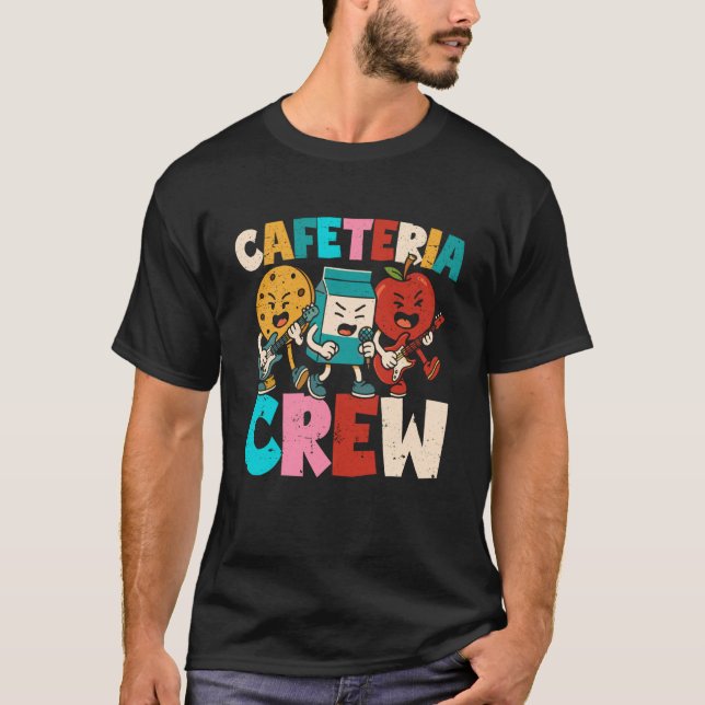 Camiseta Equipe Engraçada da Senhora do Almoço na Cafeteria (Frente)