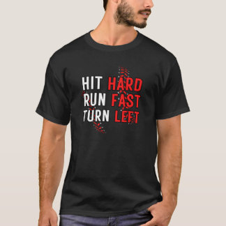Camiseta Equipe Engraçada de Baseball Atingiu o Duro e rodo