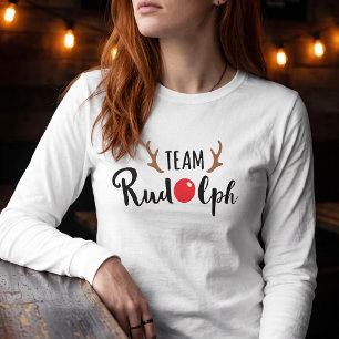 Camiseta Equipe engraçada Rudolph foto de família combinand