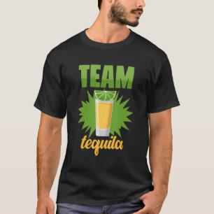 Camiseta Equipe Engraçada Tequila com Salto de Limão Verde 