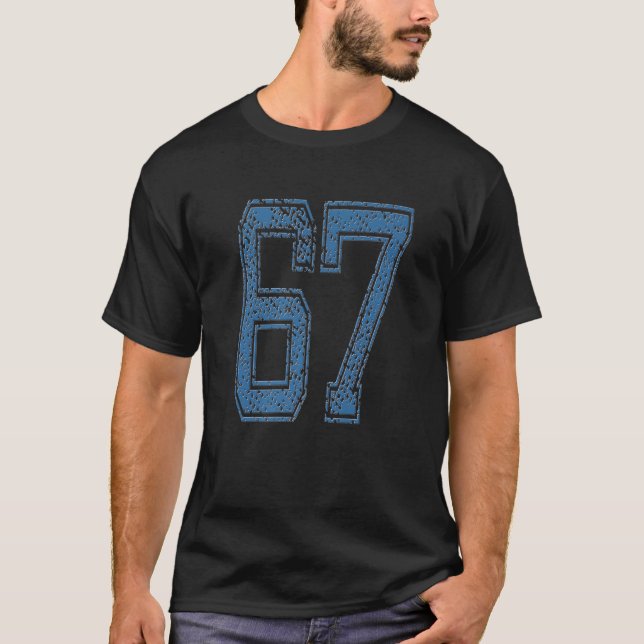 Camiseta Equipe Esportiva Azul Número 67/ Nº 67/Ano (Frente)