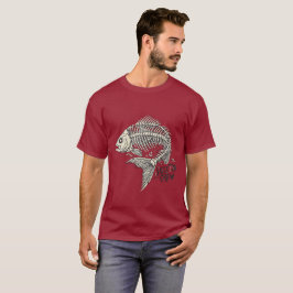 Camiseta Equipe Esqueleto Peixe Divertido Osso Náutico