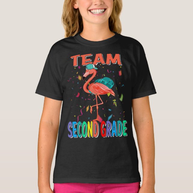 Camiseta Equipe Flamingo De Segundo Grau Volta À Escola (Frente)