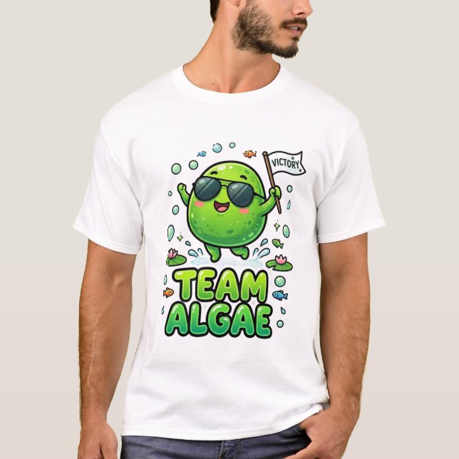 Camiseta Equipe Fofa de Algas Desenho Animado Natureza (Frente)
