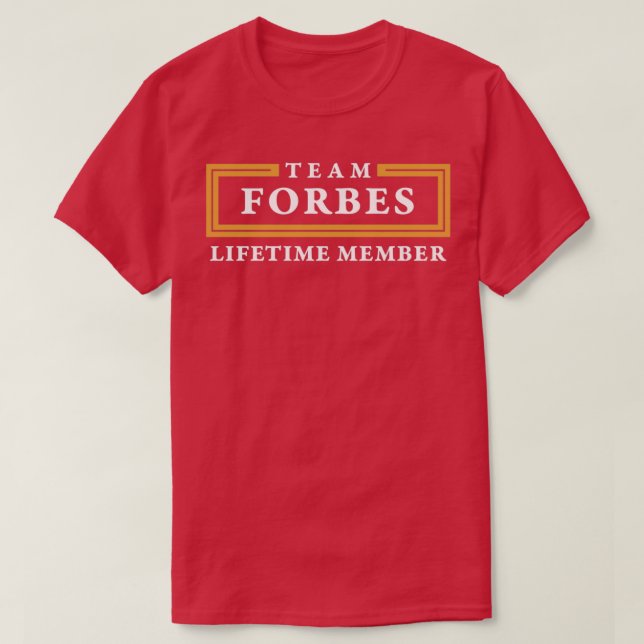 Camiseta Equipe Forbe Sobrenome do Membro do Período de Vid (Frente do Design)