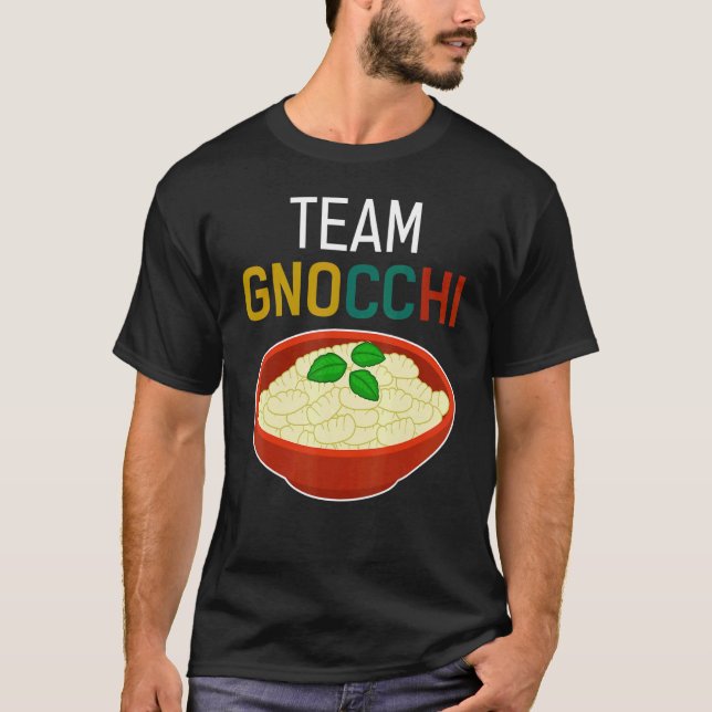 Camiseta Equipe Gnocchi, Comida de humor italiano para desp (Frente)