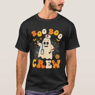 Camiseta Equipe Groovy Boo Enfermeira Engraçada Fantasma Mu