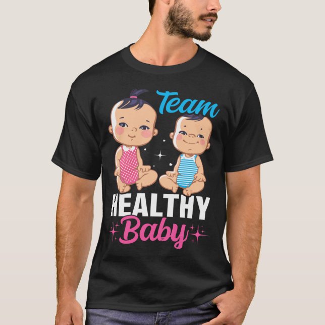 Camiseta Equipe Heathy Baby Gender Anúncio Gravidez Re (Frente)