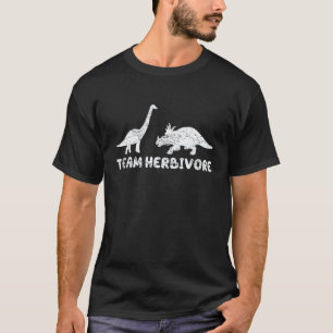 Camiseta Equipe Herbívoro Dinossauro Fofo Mulheres Vegan En