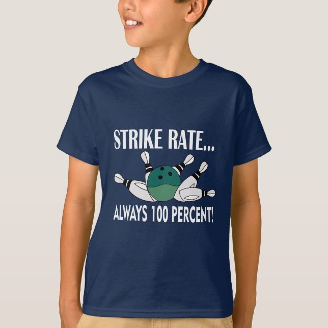 Camiseta Equipe Infantil de Boliche Strike Bola Pino (Frente)