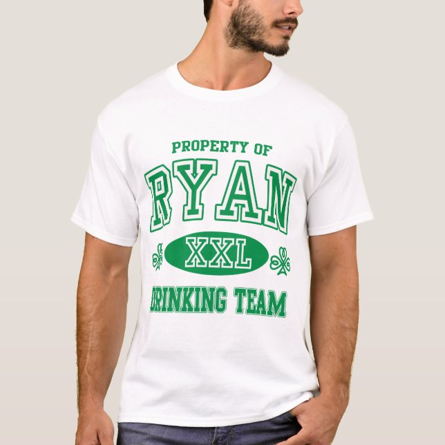 Camiseta Equipe irlandesa do bebendo de Ryan (Frente)