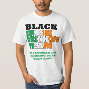 Camiseta Equipe irlandesa preta do bebendo